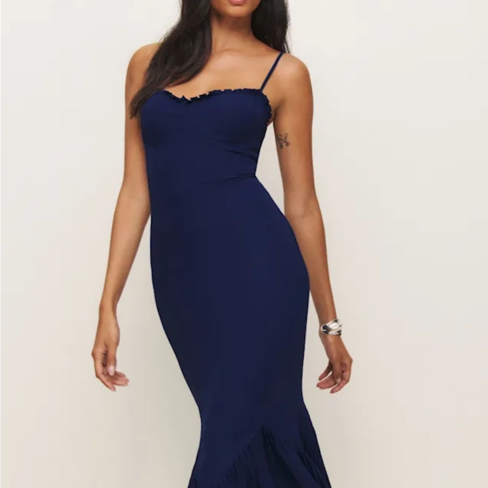 Reformation Akio dress navy 4